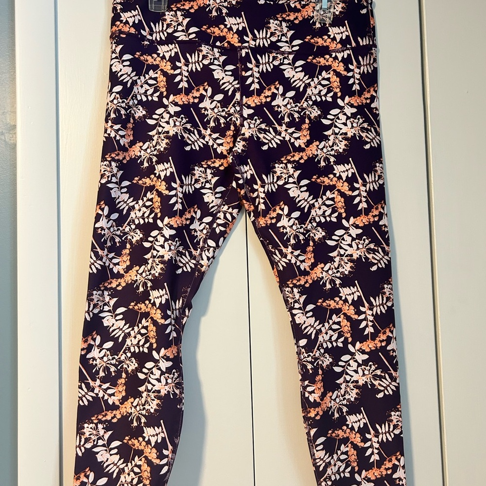 Fabletics Purple and Orange Floral Leggings